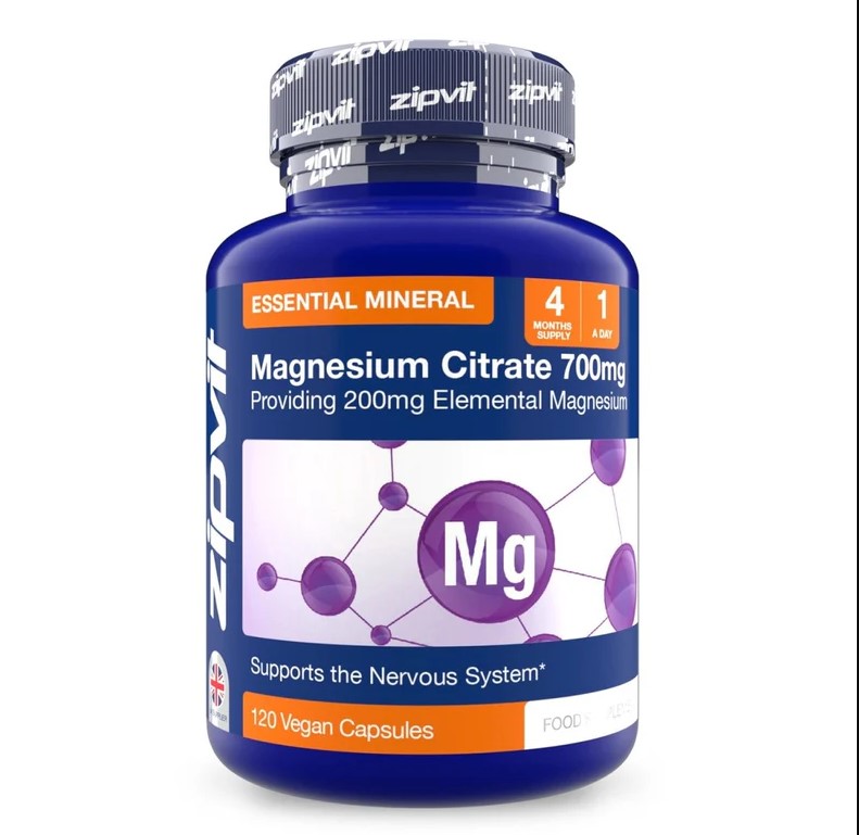 Close-up of magnesium citrate crystalline powder before it is dissolved in water